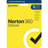 Norton 360 Deluxe 2022, Antivirus Software for 5 Devices, 1-year Subscription, Includes Secure VPN, Password Manager and 50GB of Cloud Storage, PC/Mac/iOS/Android, Retail Boxed Norton 360 Deluxe 2022, Antivirus Software for 5 Devices, 1-year Subscription, Includes Secure VPN, Password Manager and 50GB of Cloud Storage, PC/Mac/iOS/Android, Retail Boxed